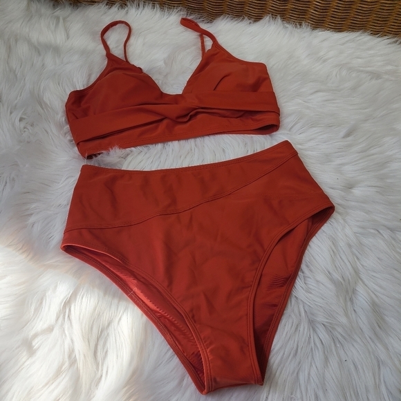 Marsala Twist High Waisted Bikini Sz L - Picture 7 of 16